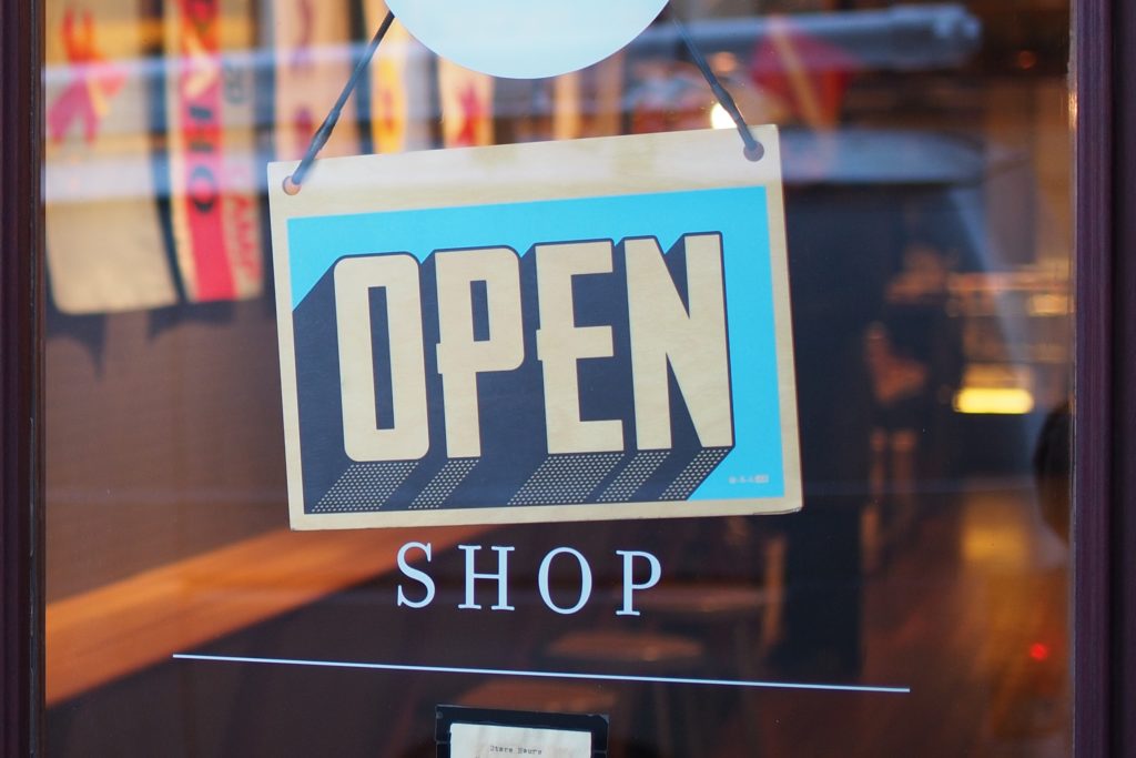 Open sign in window