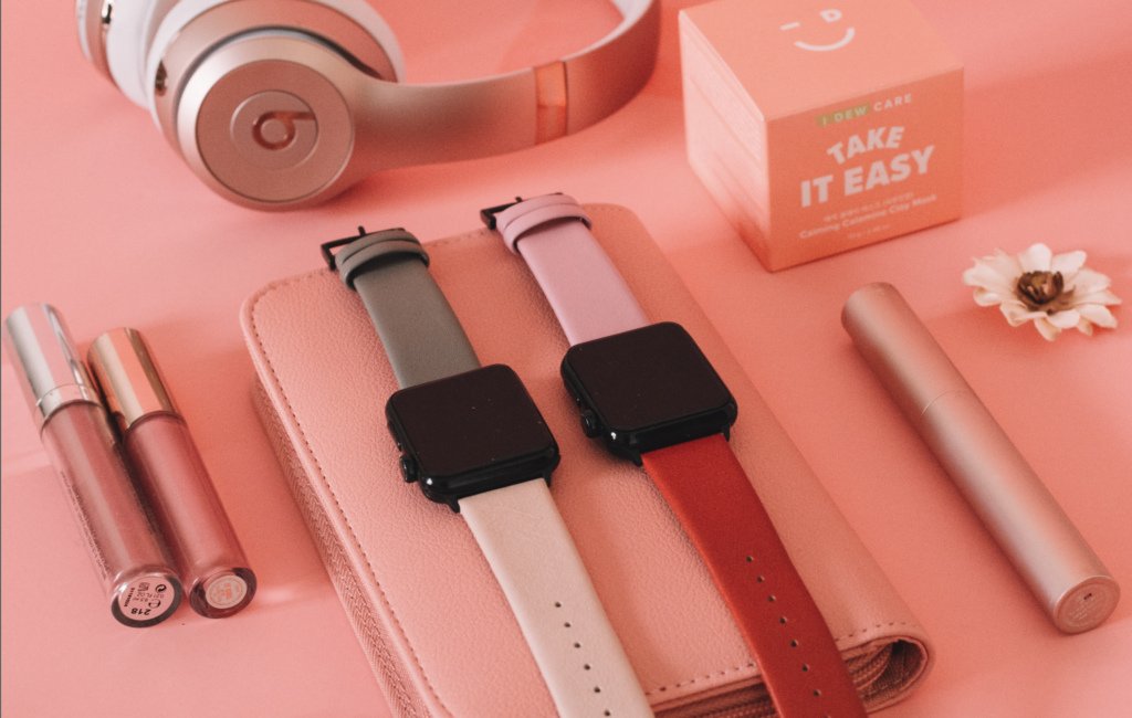 Pink product photography for Apple Watch straps by Alex Azabache